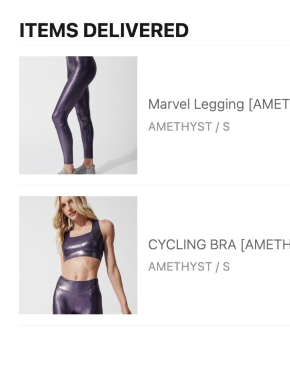 Heroine Sport Amethyst Metallic Workout Set S